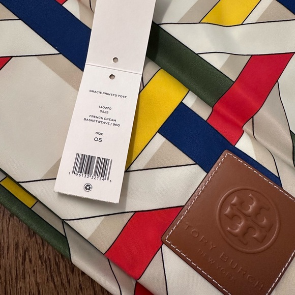 NWT! NEW! Tory Burch Ella Market Tote Bag -Large -Nylon Gracie Basket Weave - Picture 7 of 10